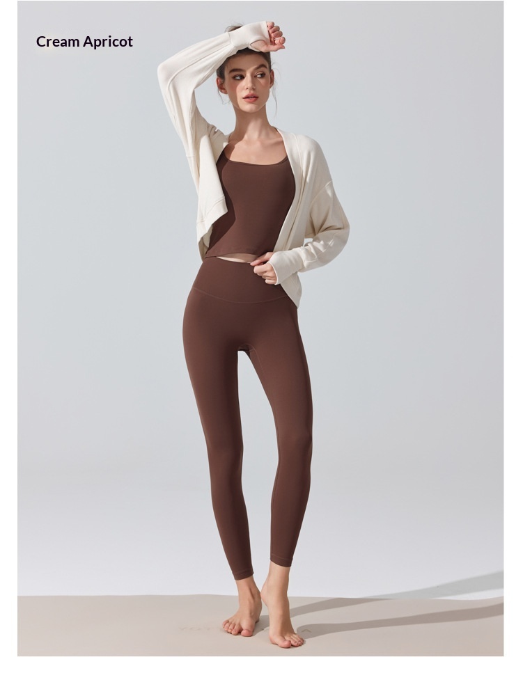 ChicShe Europäisches und amerikanisches Cross-Border Langarm-Cover-Up Hautfreundliches Atmungsaktives Pilates Fitness Yoga Top Herbst Winter_voghion.com