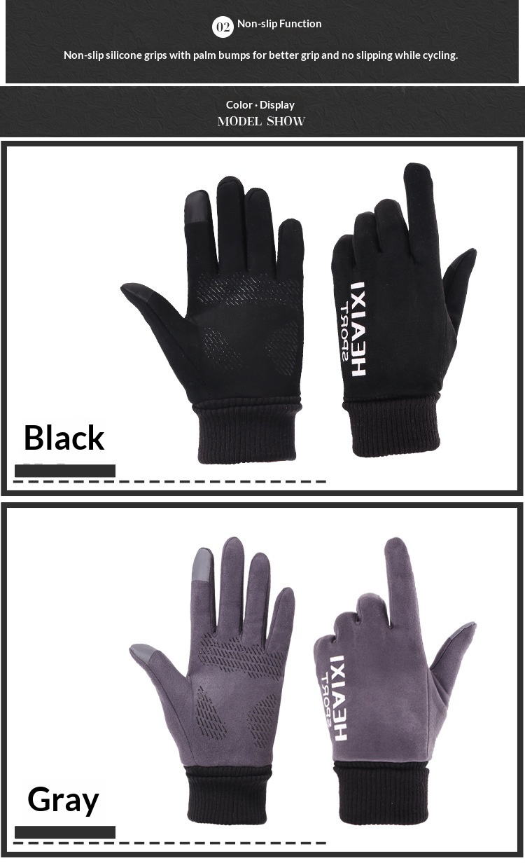 Guanti in pelle scamosciata Boy Boy per uomo e donna, per coppie, autunno inverno, caldi, foderati in pile, spessi, touchscreen, antiscivolo, per sport all'aria aperta_voghion.com