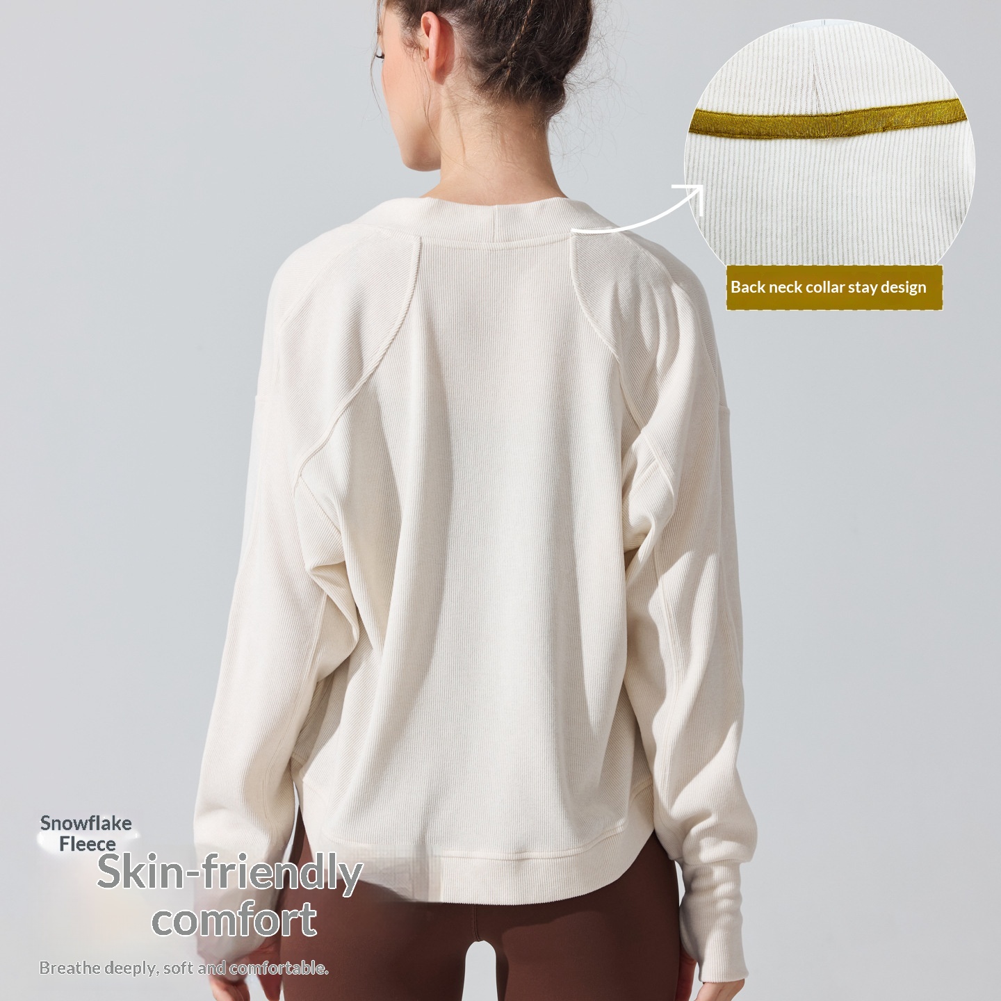 ChicShe Europäisches und amerikanisches Cross-Border Langarm-Cover-Up Hautfreundliches Atmungsaktives Pilates Fitness Yoga Top Herbst Winter_voghion.com