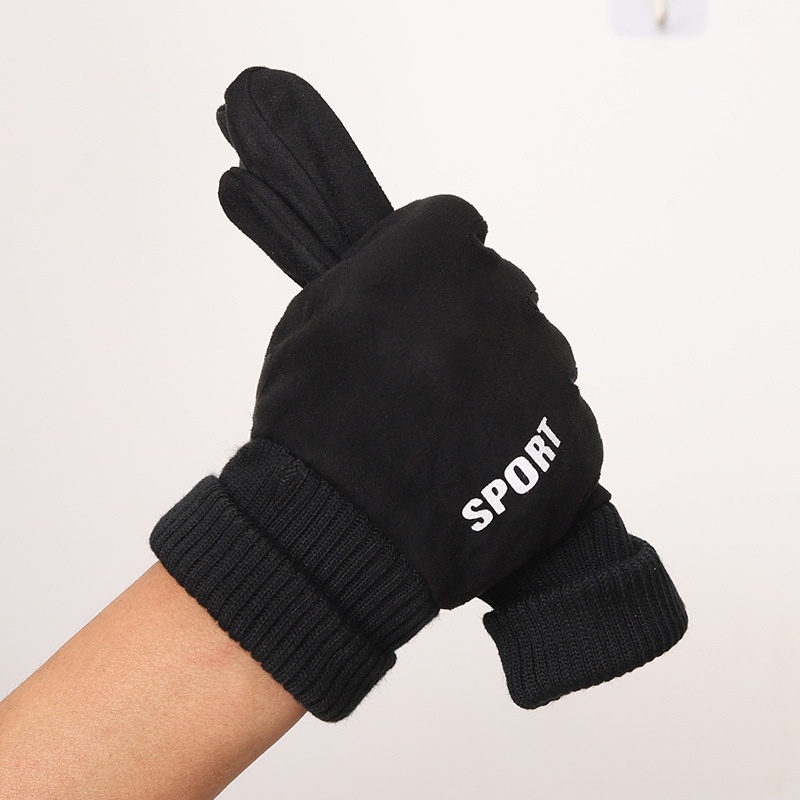 boy Boy Boy Warm Men Winter Suede Windproof Cold-Proof Touchscreen Fleece-Lined Thick Cycling Gloves For Women In Stock Cute_voghion.com