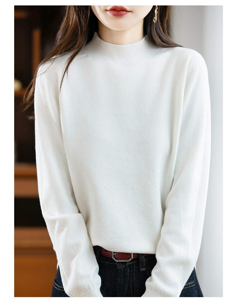 ChicShe ChicShe Half Turtleneck Knitted Sweater Women, Short Style, Autumn And Winter New Pullover, Long Sleeve Top, Andy Velvet Base_voghion.com