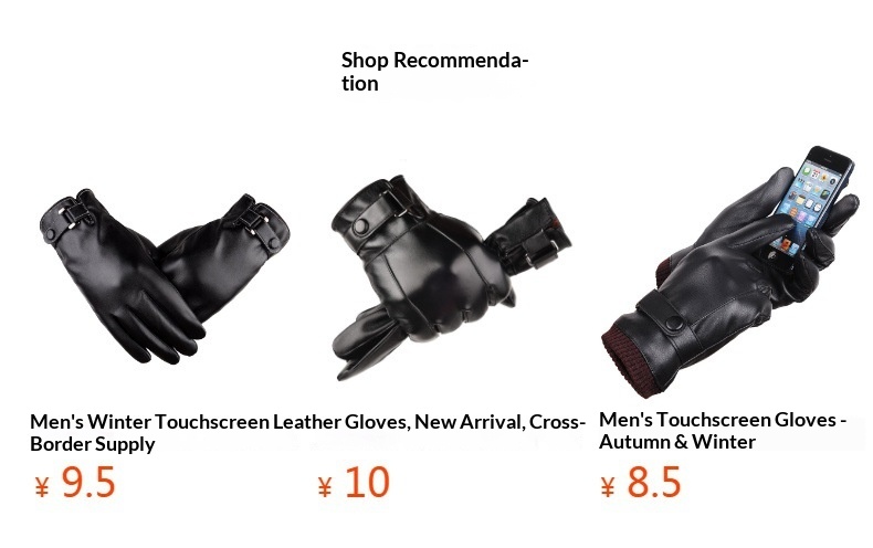 boy Boy Boy PU Wool Screw Mouth Three-Line Fleece-Lined Arctic Fleece Thickened Gloves Cycling Warm Touchscreen Men Winter_voghion.com