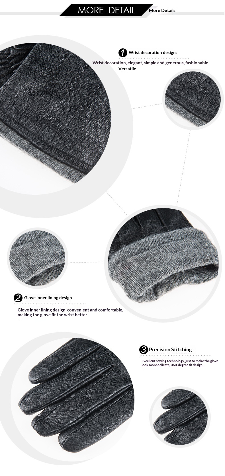 boy Boy Boy Hengyuanxiang Sheepskin Touchscreen Men's Autumn Winter Trendy Fleece Lined Thickened Cycling Genuine Leather Gloves_voghion.com