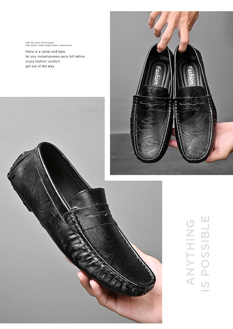 Voyage Voyage 2024 New Fashion British Style Men's Loafers Trendy Lightweight Casual Leather Versatile Slip-On Shoes_voghion.com