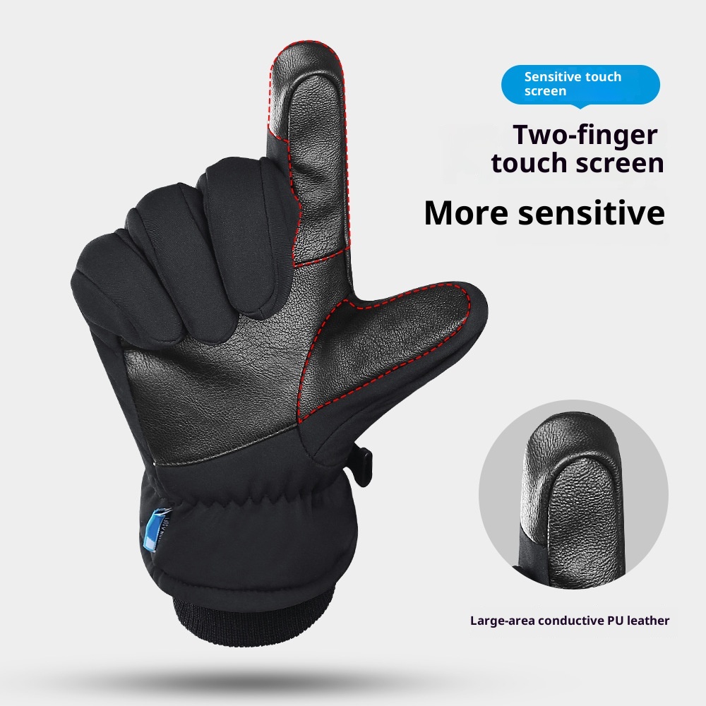 boy Boy Boy Winter Outdoor Cycling Skiing Sports Warm Gloves For Men And Women, Touchscreen Compatible, Fleece-lined, Thickened,_voghion.com