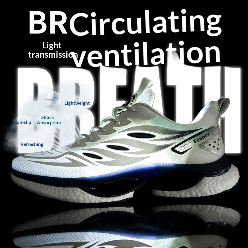 Zees Summer Sneakers 2023 New Breathable Ice Silk Mesh Running Popcorn Men's Fashion Versatile Couple Casual Shoes_voghion.com