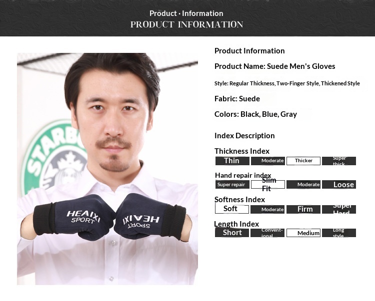 Guanti in pelle scamosciata Boy Boy per uomo e donna, per coppie, autunno inverno, caldi, foderati in pile, spessi, touchscreen, antiscivolo, per sport all'aria aperta_voghion.com