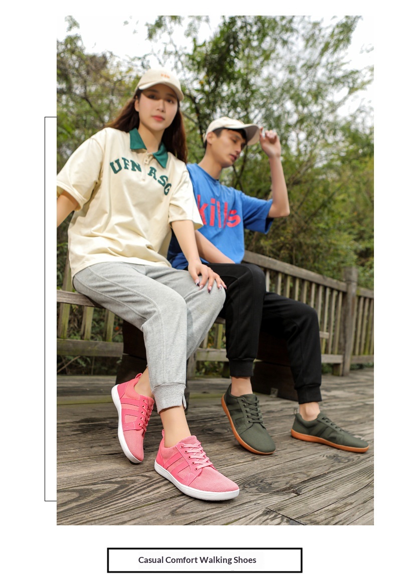Zees Wide Toe Spring New Men And Women Comfortable Walking Breathable Soft Sole Couple Fly Knit Flat Foot Casual Sports Shoes_voghion.com