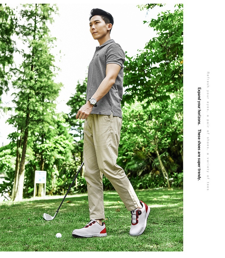 Zees Cross-border Foreign Trade Men And Women Waterproof Rotating Button Couple Golf Casual Sports Shoes_voghion.com
