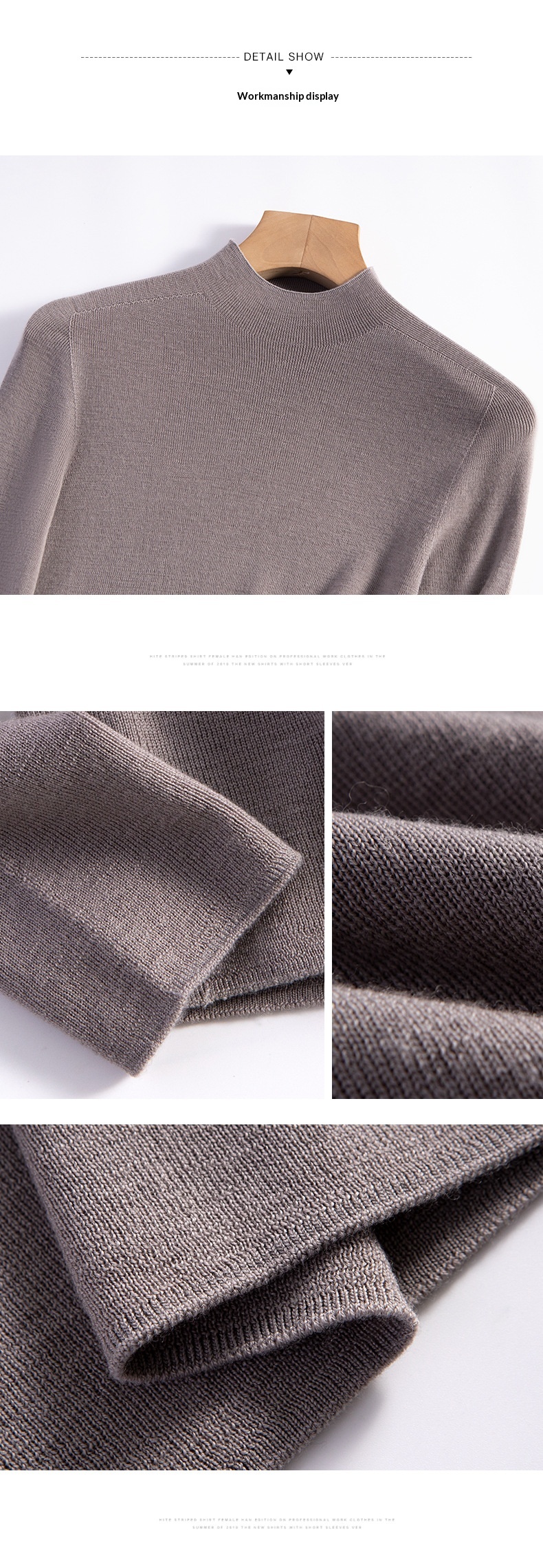 ChicShe ChicShe Xin Ao Pull tricoté sans couture en laine fine 100 % pour femme, taille 25, début d'automne, col roulé._voghion.com