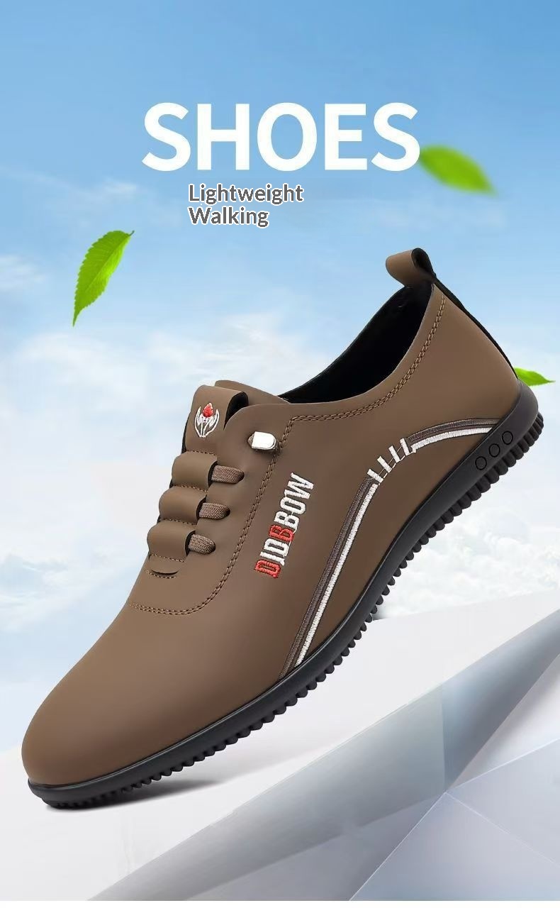 Voyage Voyage Men's Leather British Style Breathable Soft Sole Casual Flat Slip-On Lazy Shoes Trendy Loafers_voghion.com