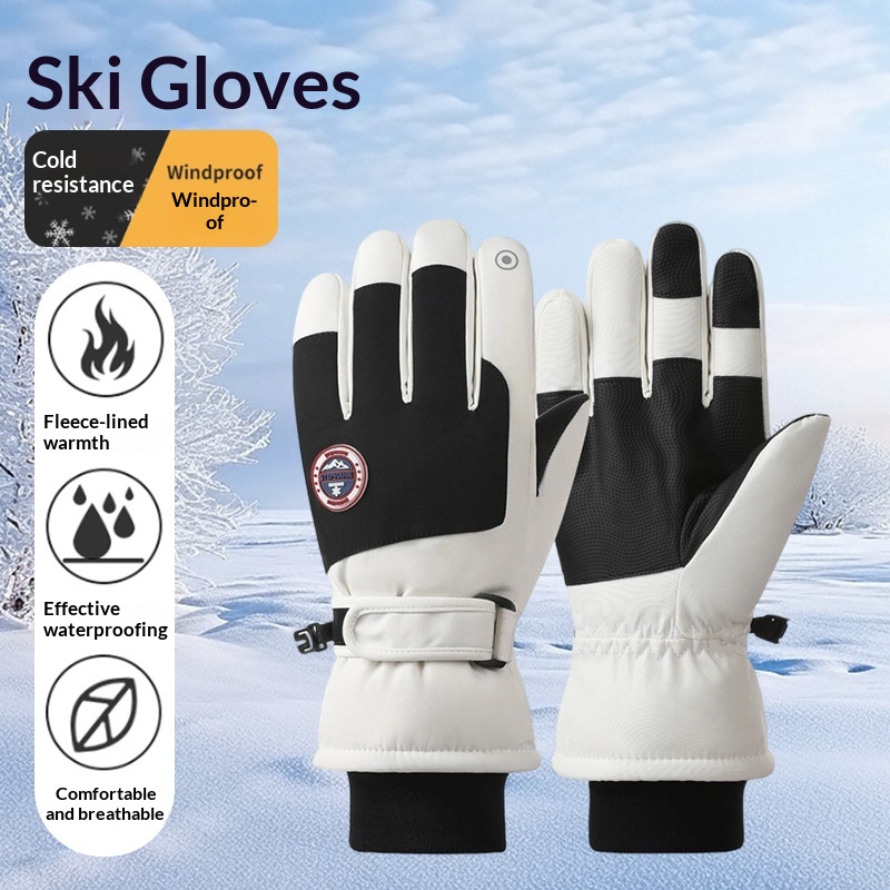 boy Boy Boy Cotton Touch Screen Men Winter Warm Women Riding Thickened Fleece Windproof Outdoor Motorcycle Ski Gloves_voghion.com
