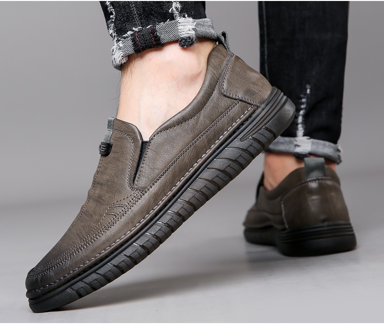 Voyage Voyage New Leather Cowhide Business Loafers Casual Men's Soft Sole Non-Slip Lazy Shoes_voghion.com