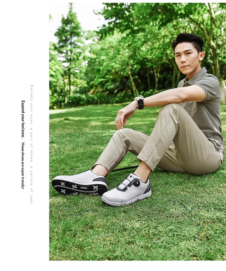 Zees Cross-border Foreign Trade Men And Women Waterproof Rotating Button Couple Golf Casual Sports Shoes_voghion.com