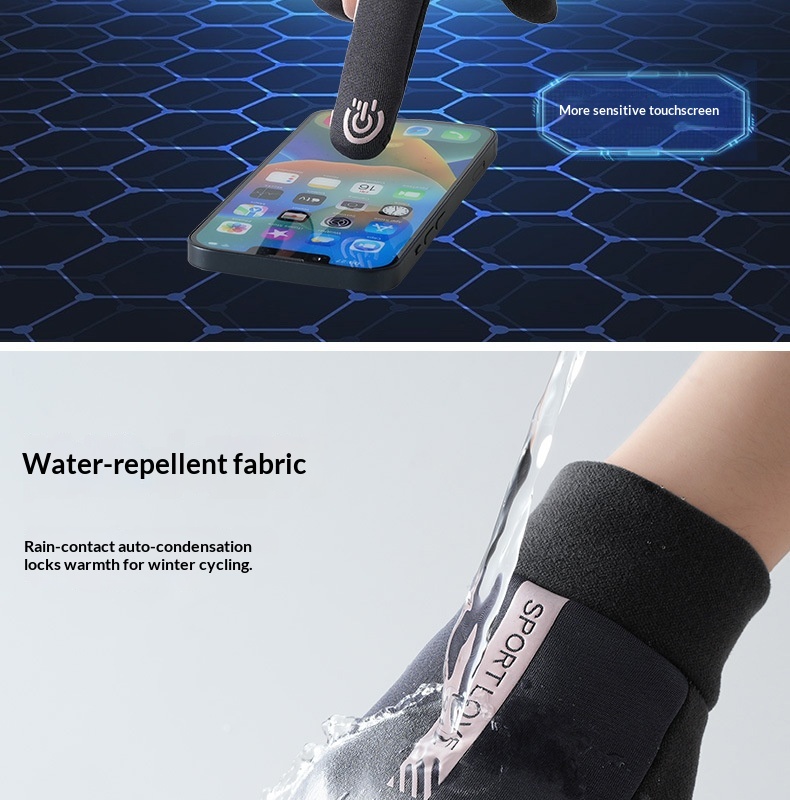 boy Boy Boy Warm Women's New Fleece-Lined Winter Water-Resistant Windproof Non-Slip Touchscreen Outdoor Sports Cycling Gloves_voghion.com