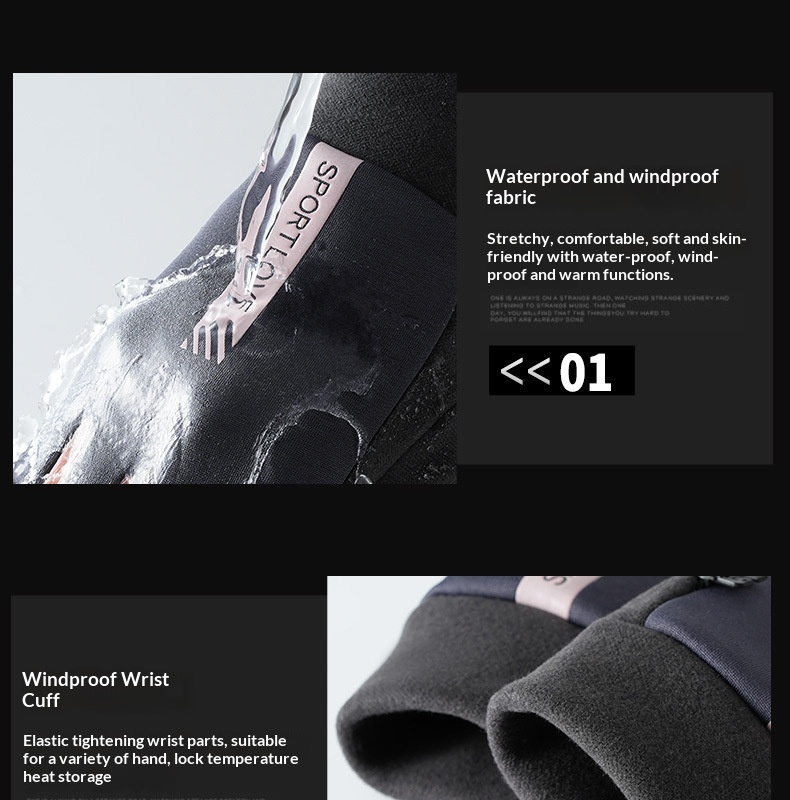 boy Boy Boy Warm Women's New Fleece-Lined Winter Water-Resistant Windproof Non-Slip Touchscreen Outdoor Sports Cycling Gloves_voghion.com