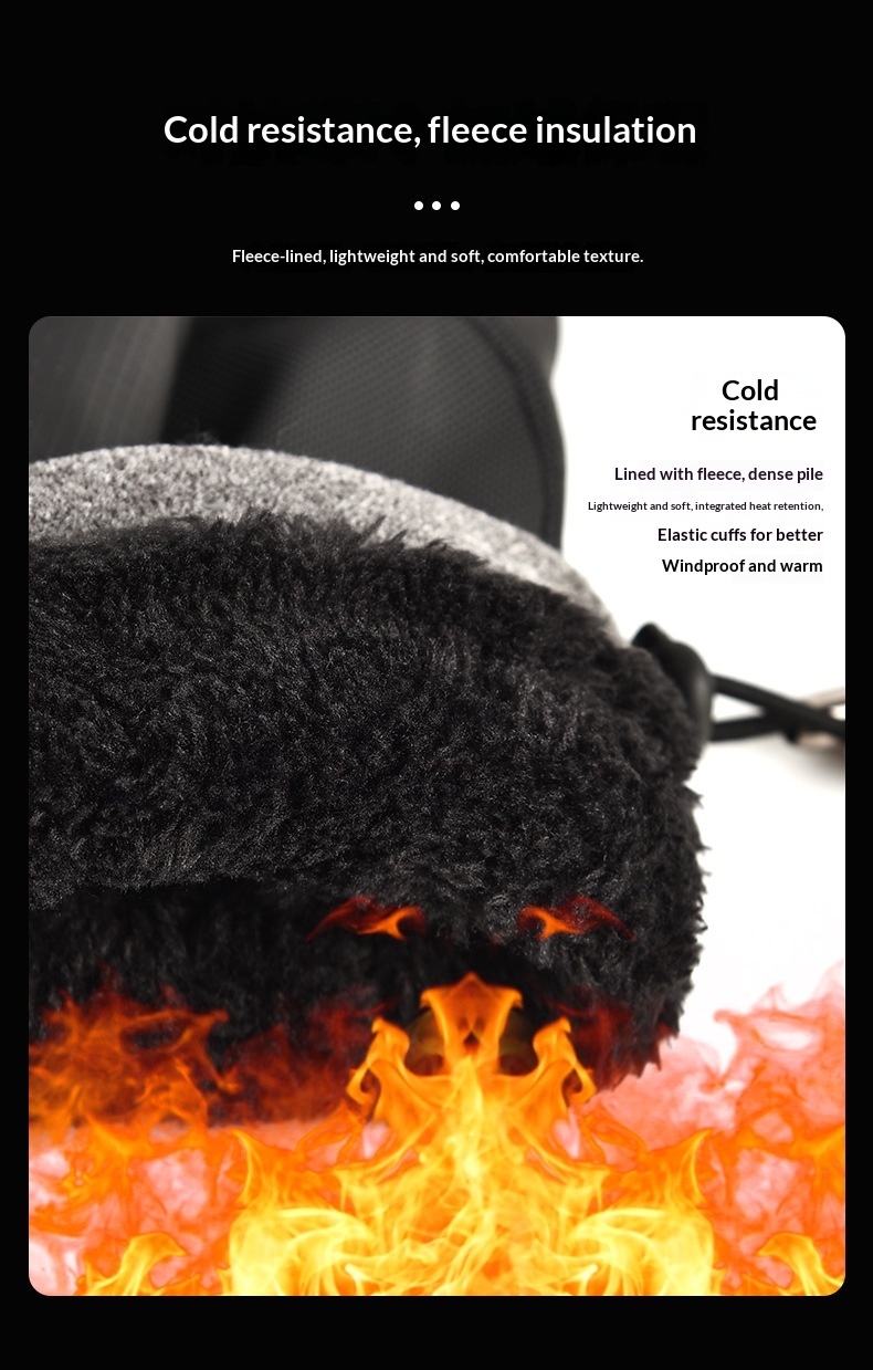 boy Boy Boy Winter Warm Thickened And Fleece-Lined Men's Cycling Running Windproof Water-Resistant Touchscreen Gloves Outdoor Sports_voghion.com