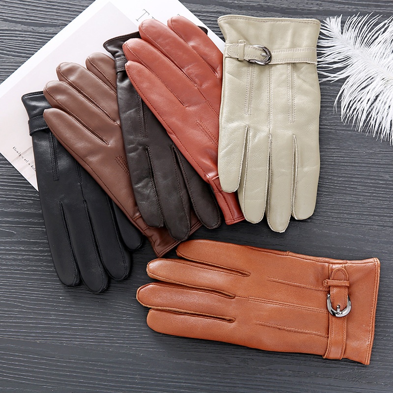 boy Boy Boy Cross-Border Men's Genuine Leather Warm Riding Winter Sheepskin Fleece-Lined Windproof Cold-Proof Gloves Manufacturer_voghion.com