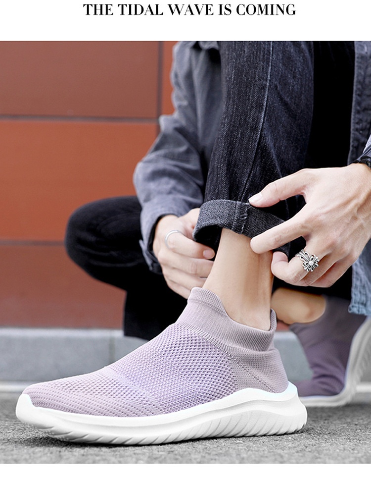 Calzini sportivi casual da uomo Zees Cross-Border Foreign Trade, foderati in pile, taglia 35-45, alla moda, grandi, per coppie, scarpe in maglia Lazy Fly_voghion.com