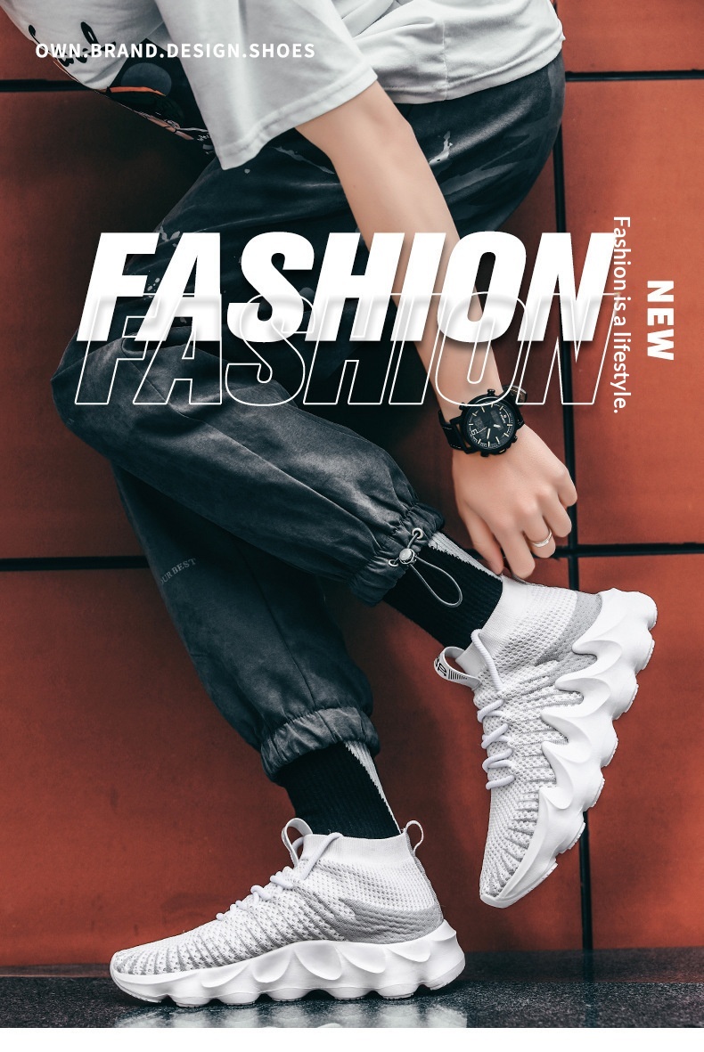 Zees Cross-Border Sommer-Textil-High-Top Herren-Freizeitsocke 2025 Neue trendige Mesh-Herrenschuhe_voghion.com