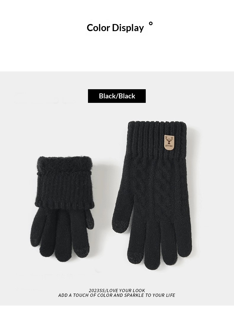 Guanti invernali caldi per touchscreen, foderati in pile, spessi, antiscivolo, per guida e ciclismo, antifreddo, lavorati a maglia, da uomo, protezione dal freddo_voghion.com