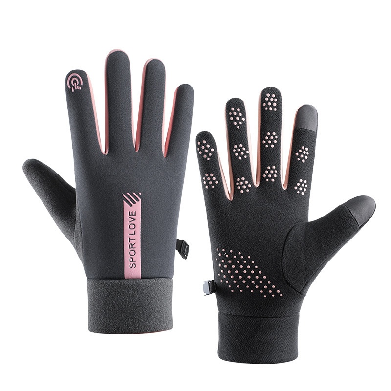boy Boy Boy Warm Women's New Fleece-Lined Winter Water-Resistant Windproof Non-Slip Touchscreen Outdoor Sports Cycling Gloves_voghion.com