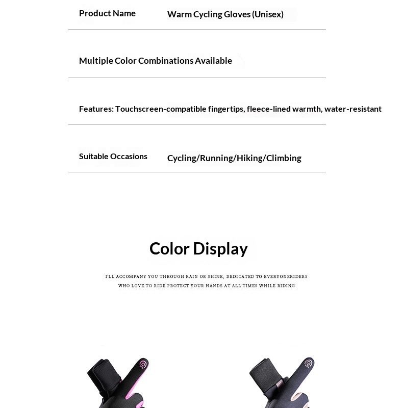 boy Boy Boy Warm Women's New Fleece-Lined Winter Water-Resistant Windproof Non-Slip Touchscreen Outdoor Sports Cycling Gloves_voghion.com