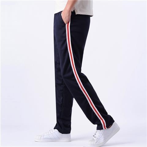 boy Primary Secondary School Uniform Red Sports Long Pants Boys And Girls Blue White One Wide Stripe_voghion.com