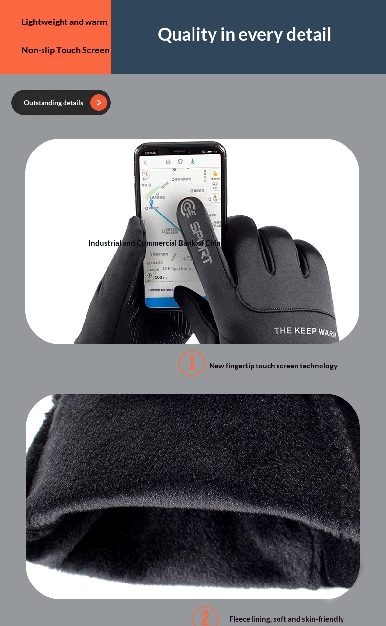 boy Boy Boy Outdoor Cycling Winter Warm Gloves Men Fleece Lined Windproof Adult Waterproof Sports Ski Touchscreen Women Wholesale_voghion.com