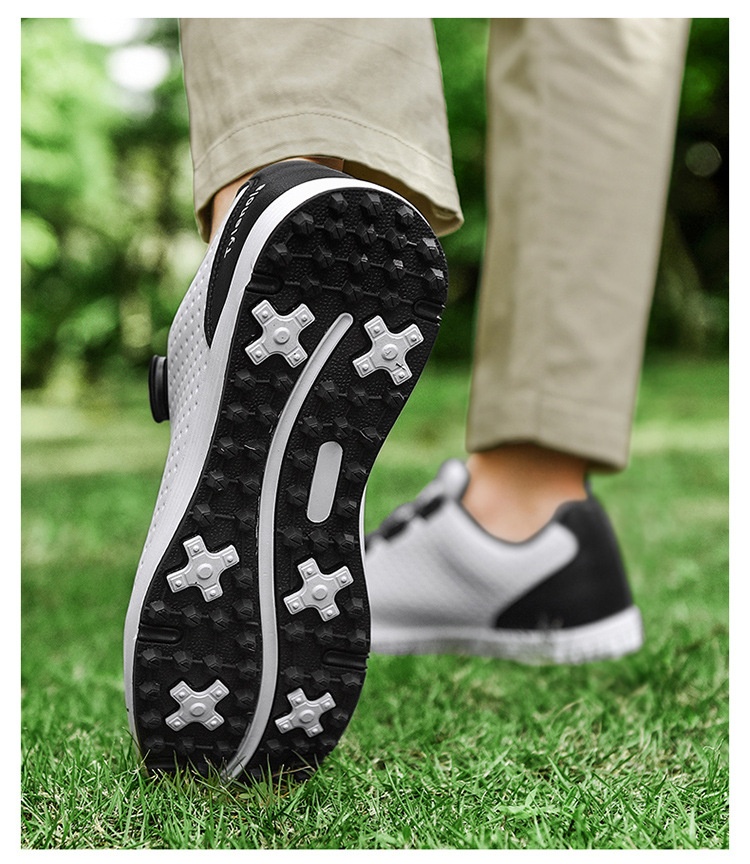 Zees Cross-border Foreign Trade Men And Women Waterproof Rotating Button Couple Golf Casual Sports Shoes_voghion.com