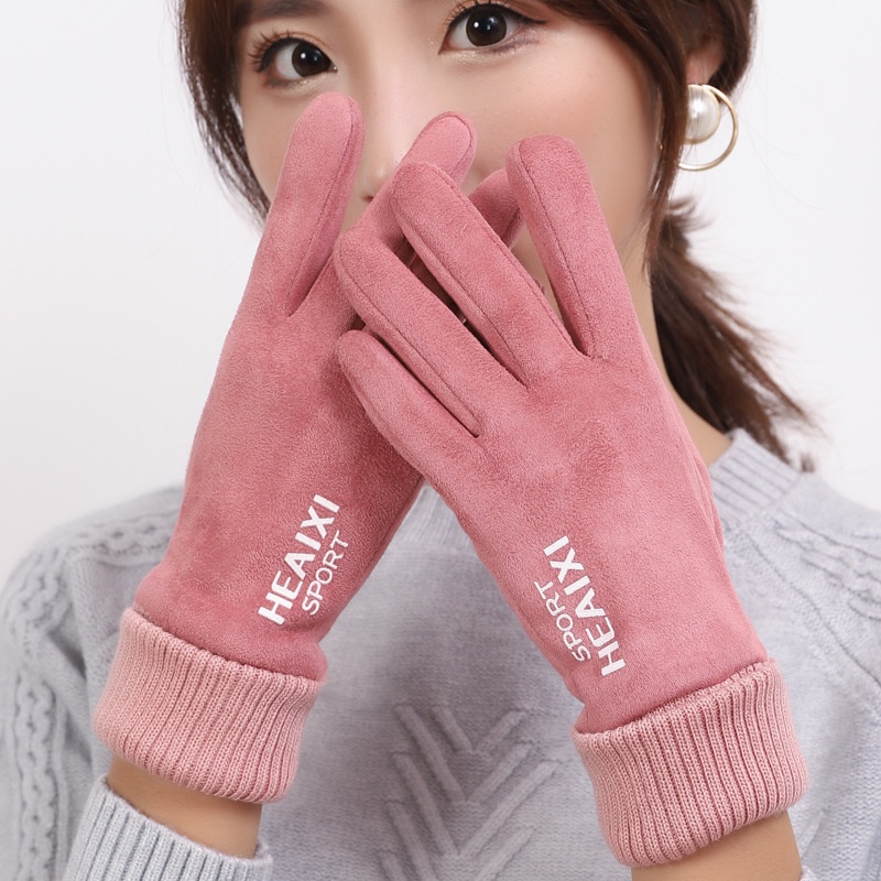 Guanti in pelle scamosciata Boy Boy per uomo e donna, per coppie, autunno inverno, caldi, foderati in pile, spessi, touchscreen, antiscivolo, per sport all'aria aperta_voghion.com