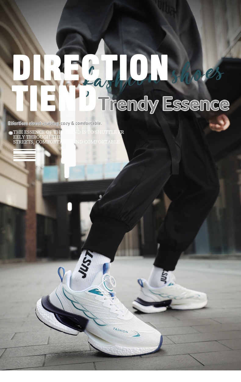 Zees 2024 Nuove scarpe da corsa con bottoni rotanti, estive, traspiranti, suola spessa, ammortizzanti, stile popcorn, da uomo_voghion.com