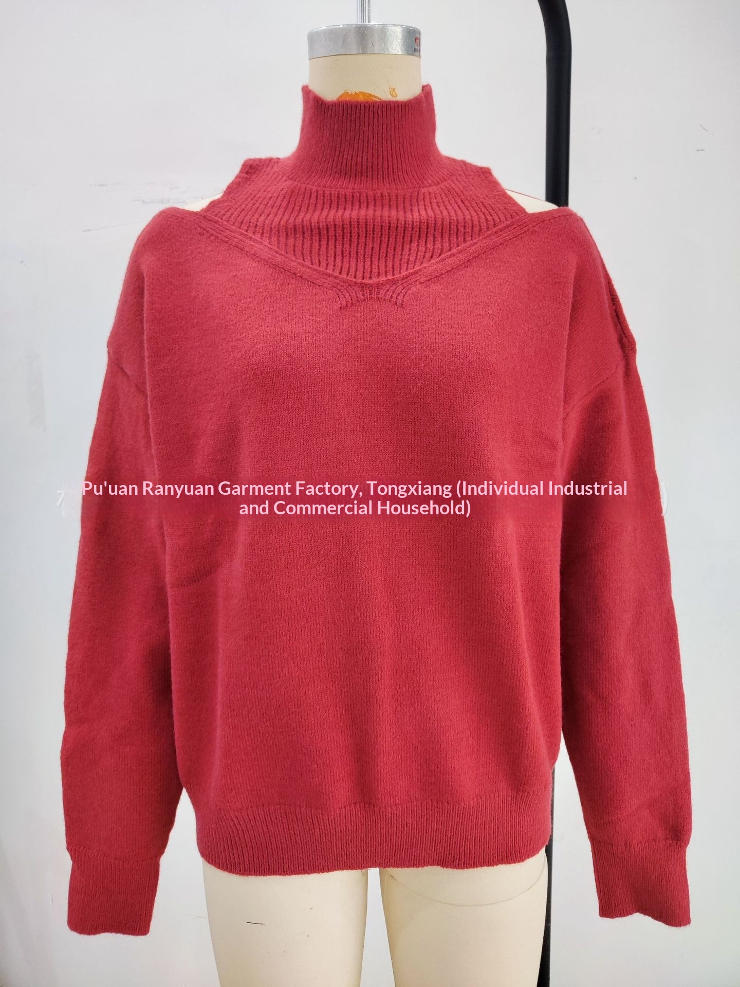 ChicShe ChicShe Autumn Winter Cross-Border European And American Women's Knitted Export Off-Shoulder Half Turtleneck Solid Color_voghion.com