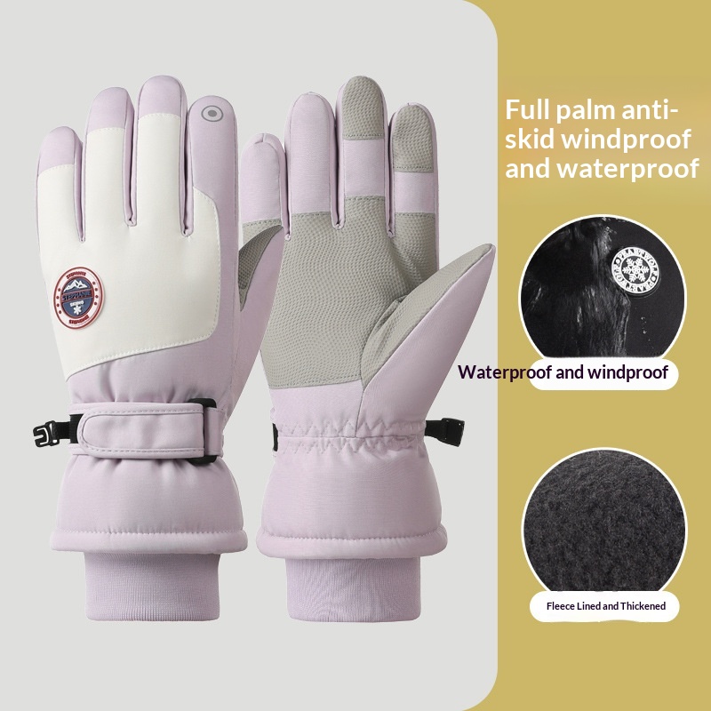 boy Boy Boy Cotton Touch Screen Men Winter Warm Women Riding Thickened Fleece Windproof Outdoor Motorcycle Ski Gloves_voghion.com