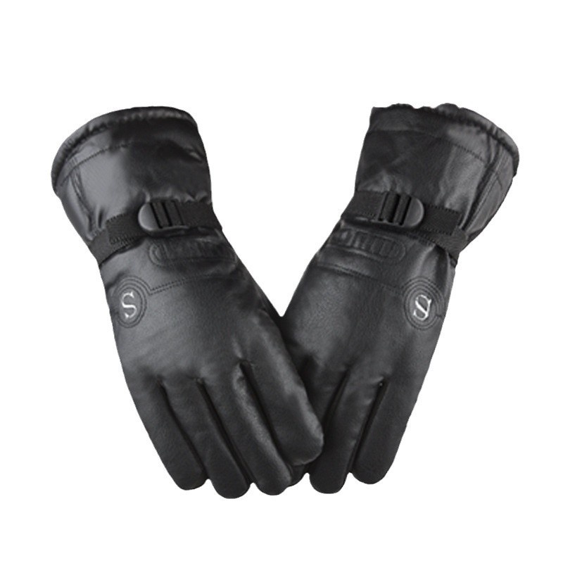 Bottes d'hiver en cuir chaud pour homme, doublées de coton polaire, épaisses et chaudes, protection contre le froid, coupe-vent et antidérapantes pour le cyclisme._voghion.com