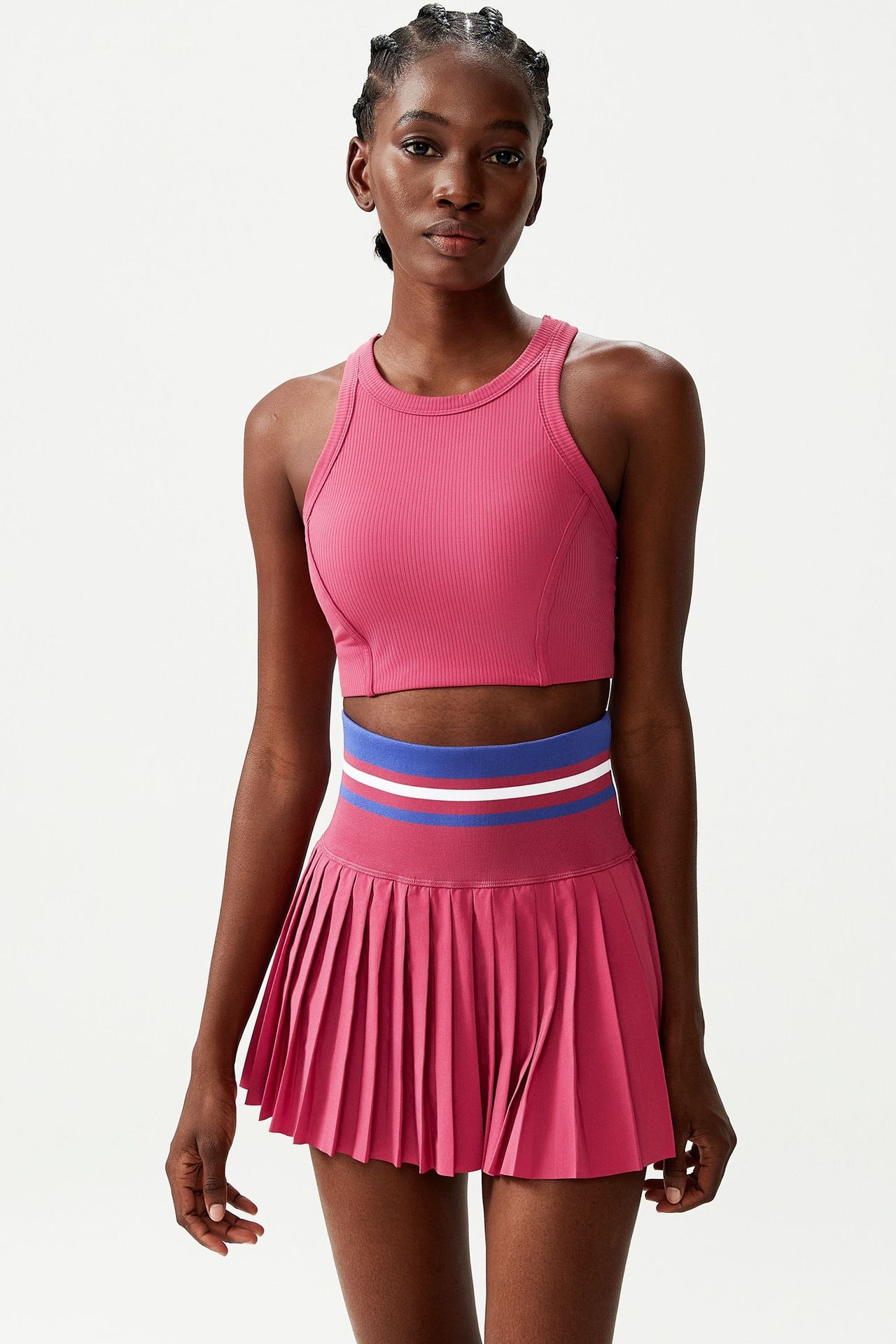 ChicShe ChicShe ChicShe Ensemble de vêtements de sport, fitness et yoga transfrontaliers pour femmes, grande taille, séchage rapide, deux pièces, badminton et tennis_voghion.com