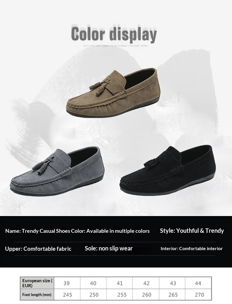 Voyage Voyage Men's Loafers Spring 2024 New Trendy Slip-On Casual Leather With Tassels Soft Sole Driving Shoes_voghion.com