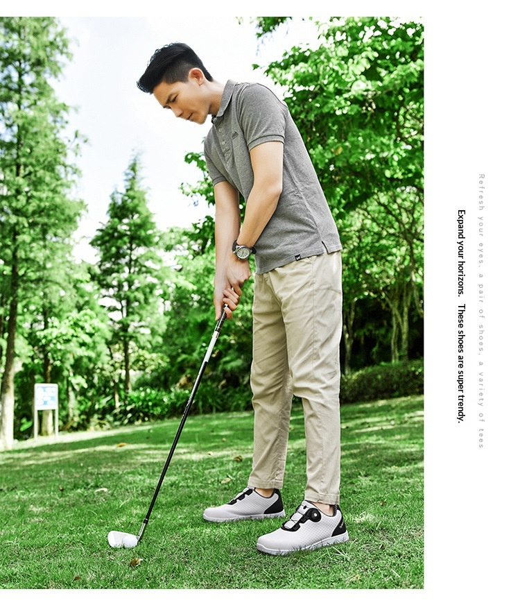 Zees Cross-border Foreign Trade Men And Women Waterproof Rotating Button Couple Golf Casual Sports Shoes_voghion.com