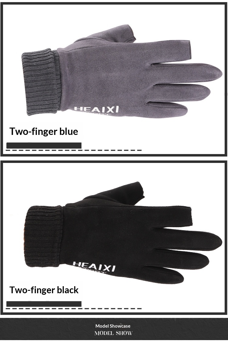 Guanti in pelle scamosciata Boy Boy per uomo e donna, per coppie, autunno inverno, caldi, foderati in pile, spessi, touchscreen, antiscivolo, per sport all'aria aperta_voghion.com