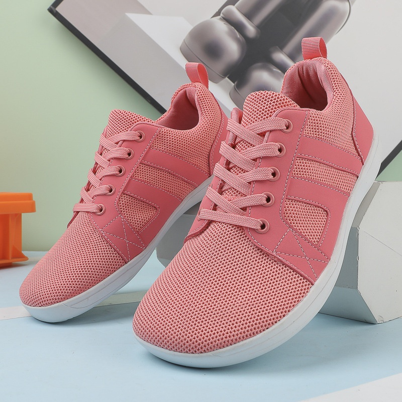 Zees Wide Toe Spring New Men And Women Comfortable Walking Breathable Soft Sole Couple Fly Knit Flat Foot Casual Sports Shoes_voghion.com