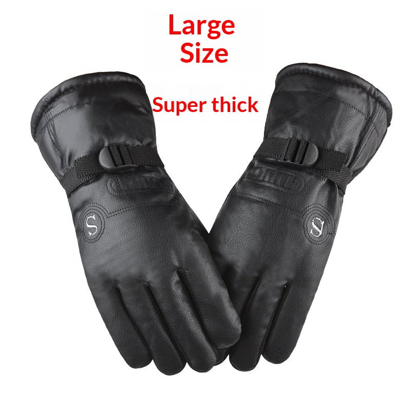 Bottes d'hiver en cuir chaud pour homme, doublées de coton polaire, épaisses et chaudes, protection contre le froid, coupe-vent et antidérapantes pour le cyclisme._voghion.com