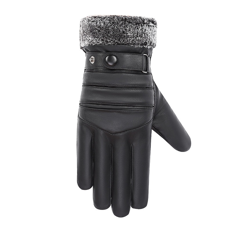 boy Boy Boy Men's Leather Gloves Winter Windproof Warm Fleece Lined Thickened Outdoor Sports Cold-Proof Waterproof Cycling_voghion.com