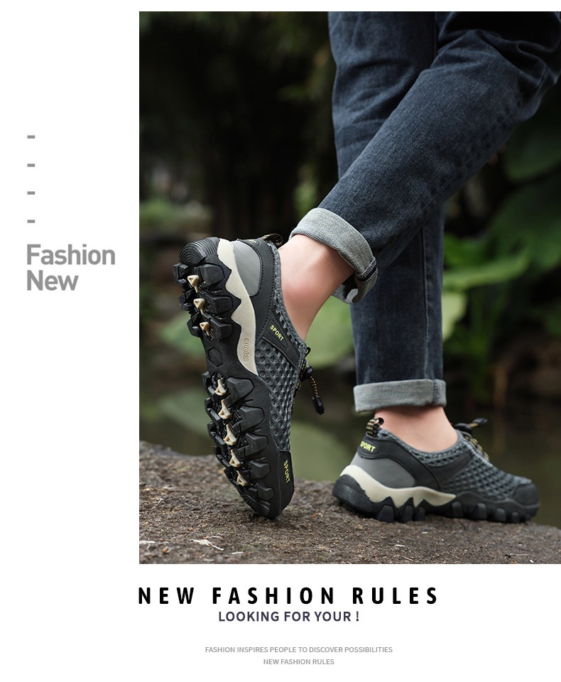 Zees Summer Breathable Men's Trekking Water Plus Size Shoes_voghion.com