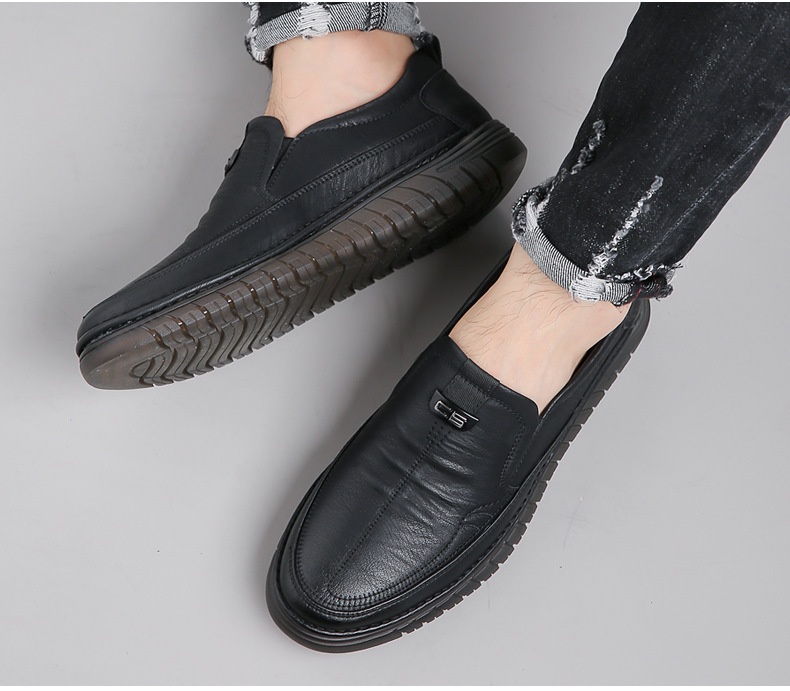 Voyage Voyage New Leather Cowhide Business Loafers Casual Men's Soft Sole Non-Slip Lazy Shoes_voghion.com