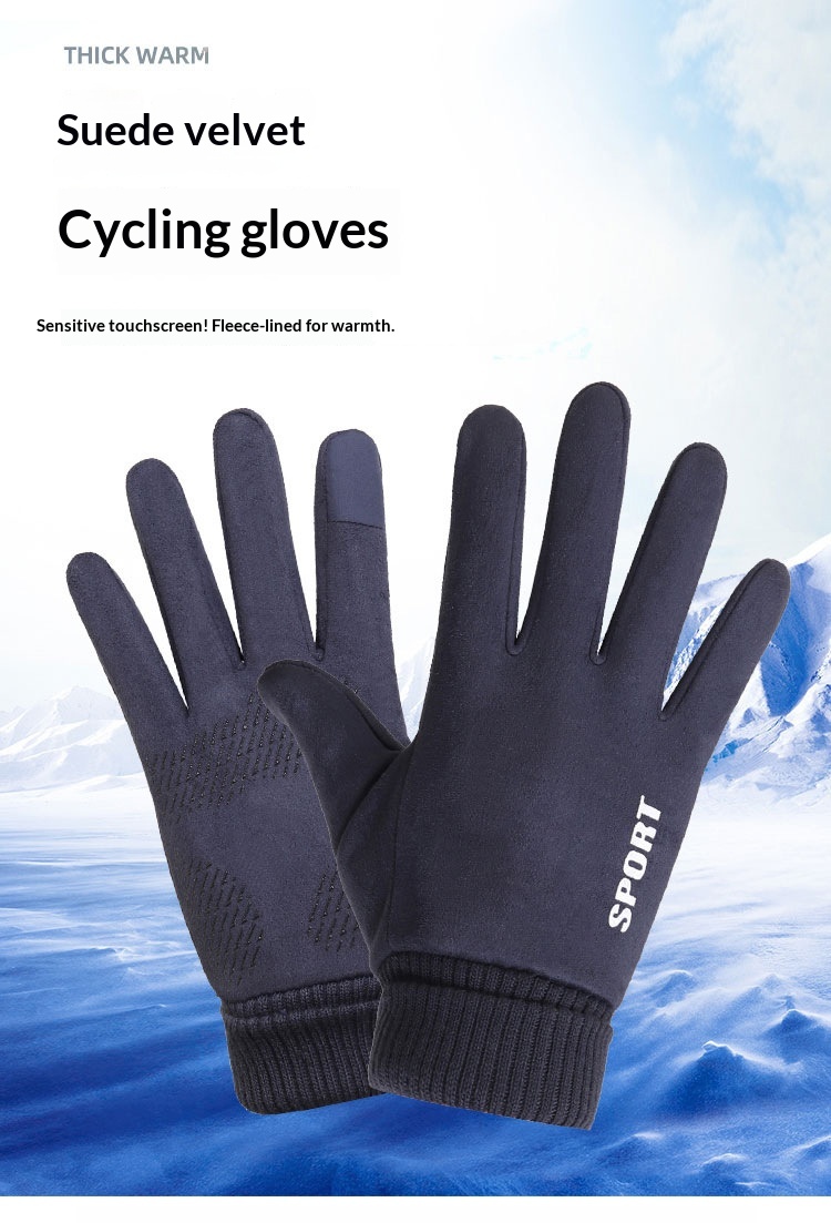 boy Boy Boy Warm Men Winter Suede Windproof Cold-Proof Touchscreen Fleece-Lined Thick Cycling Gloves For Women In Stock Cute_voghion.com