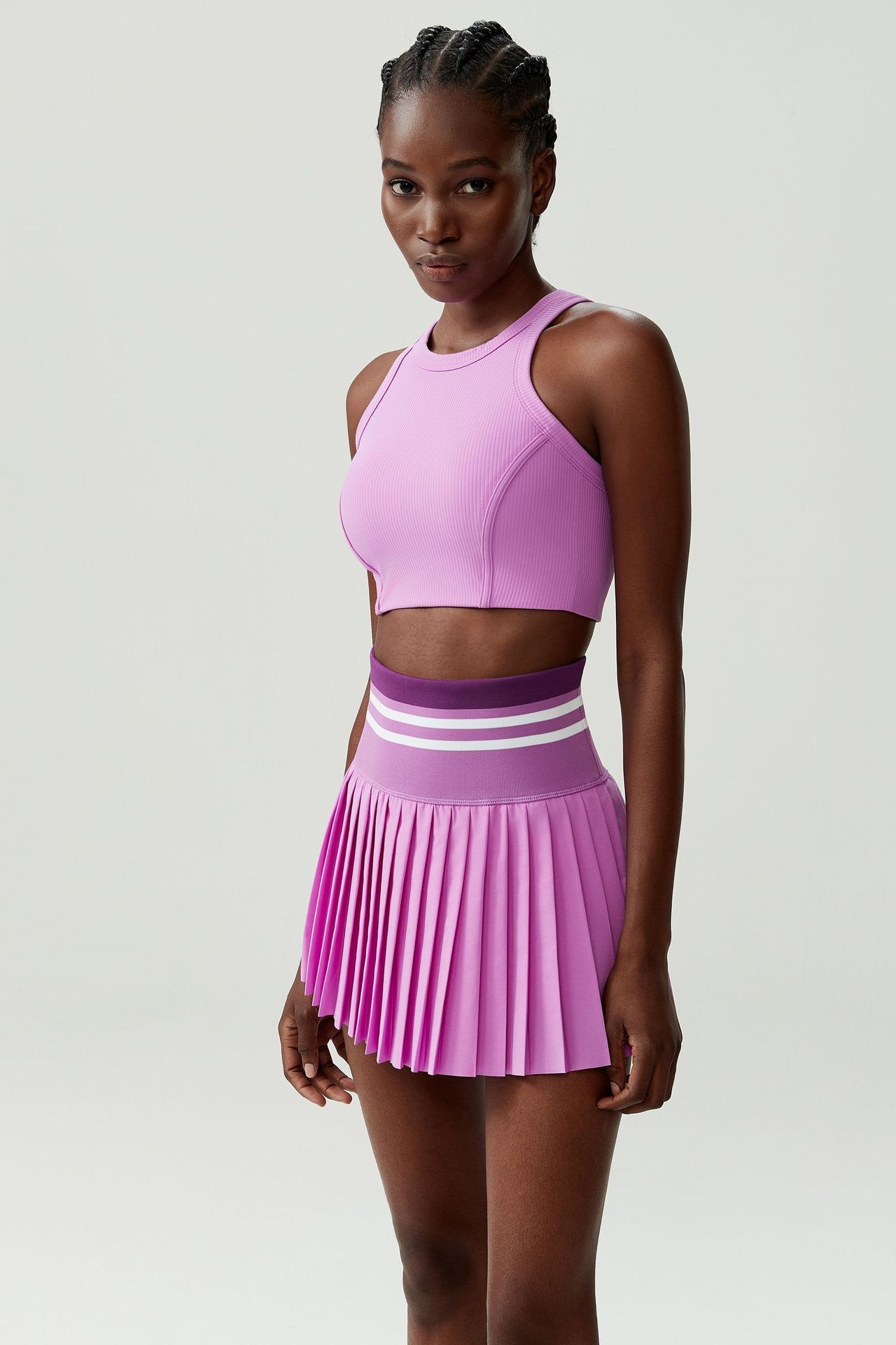 ChicShe ChicShe ChicShe Ensemble de vêtements de sport, fitness et yoga transfrontaliers pour femmes, grande taille, séchage rapide, deux pièces, badminton et tennis_voghion.com