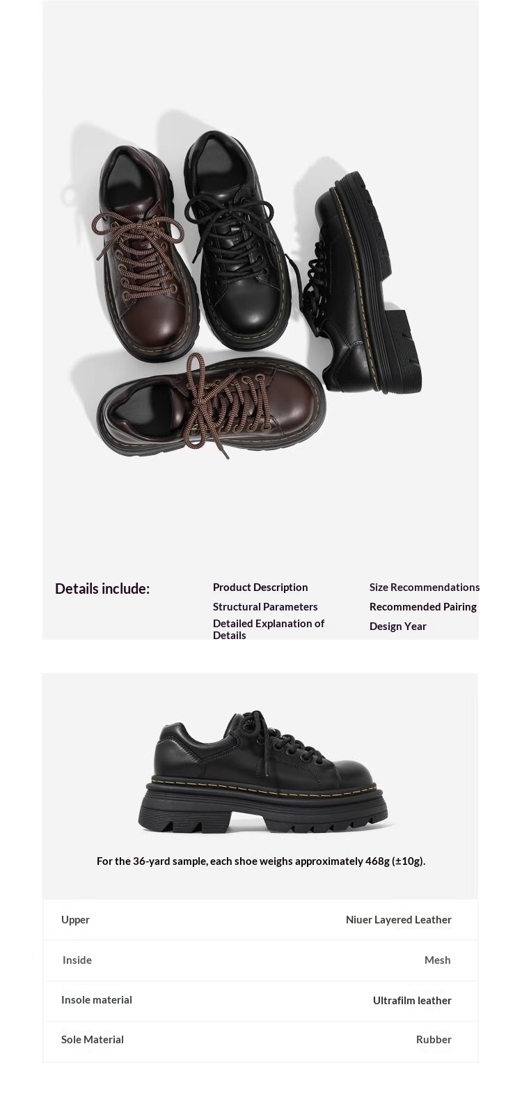 Voyage Voyage 2025 Nouvelles chaussures Martin à semelle épaisse pour femmes, chaussures Derby en cuir rehaussantes pour l'automne, mocassins de style britannique_voghion.com