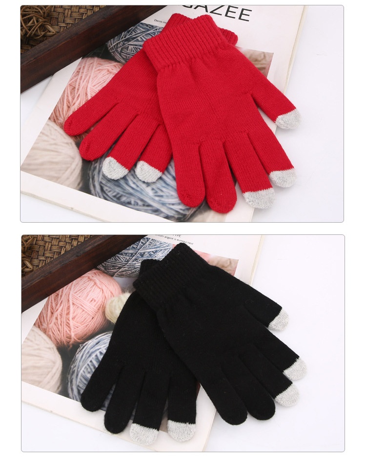 Guanti touchscreen in lana Boy Boy per uomo e donna, manicotti caldi per ciclismo e guida a cinque dita, pile spesso_voghion.com