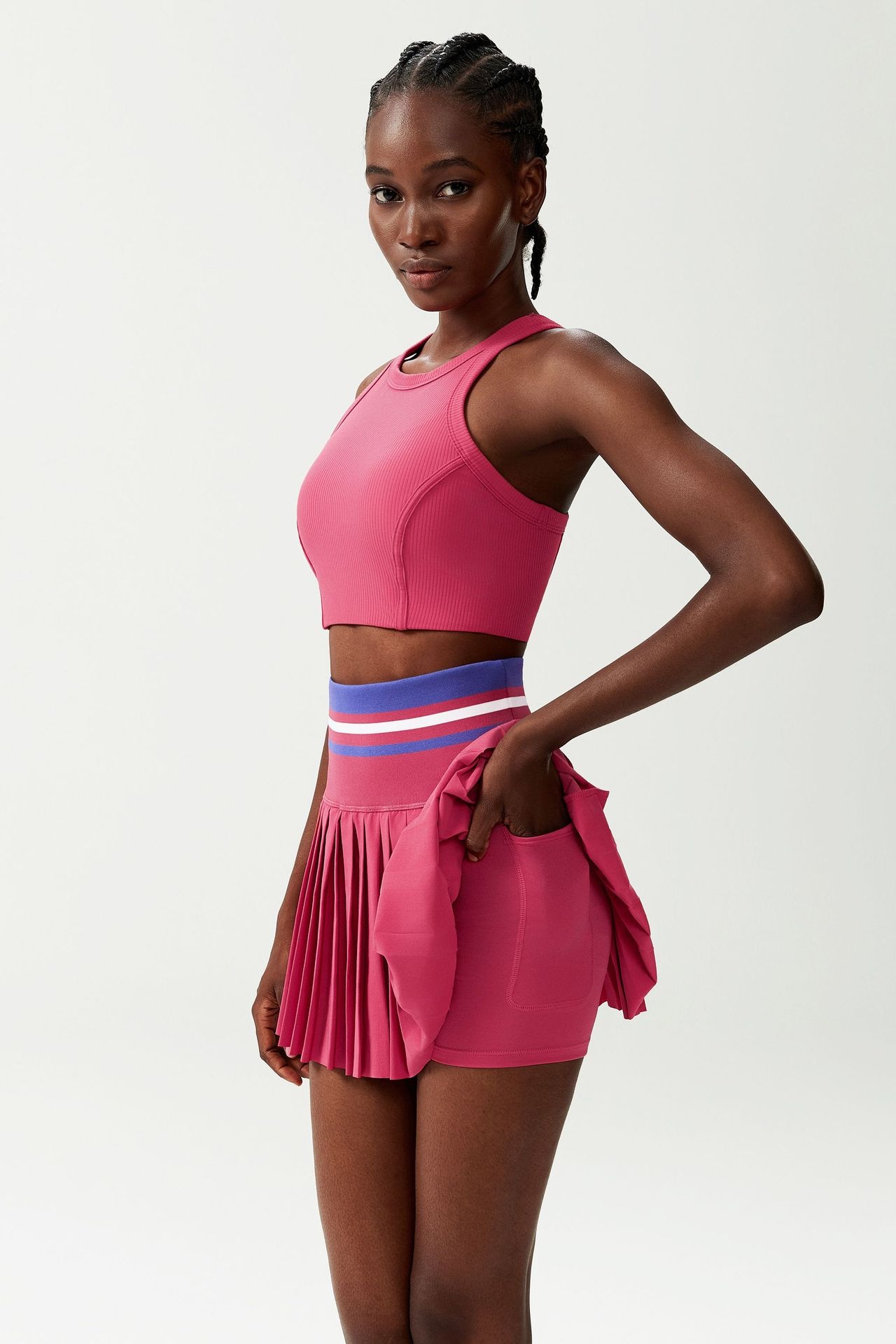 ChicShe ChicShe ChicShe Ensemble de vêtements de sport, fitness et yoga transfrontaliers pour femmes, grande taille, séchage rapide, deux pièces, badminton et tennis_voghion.com