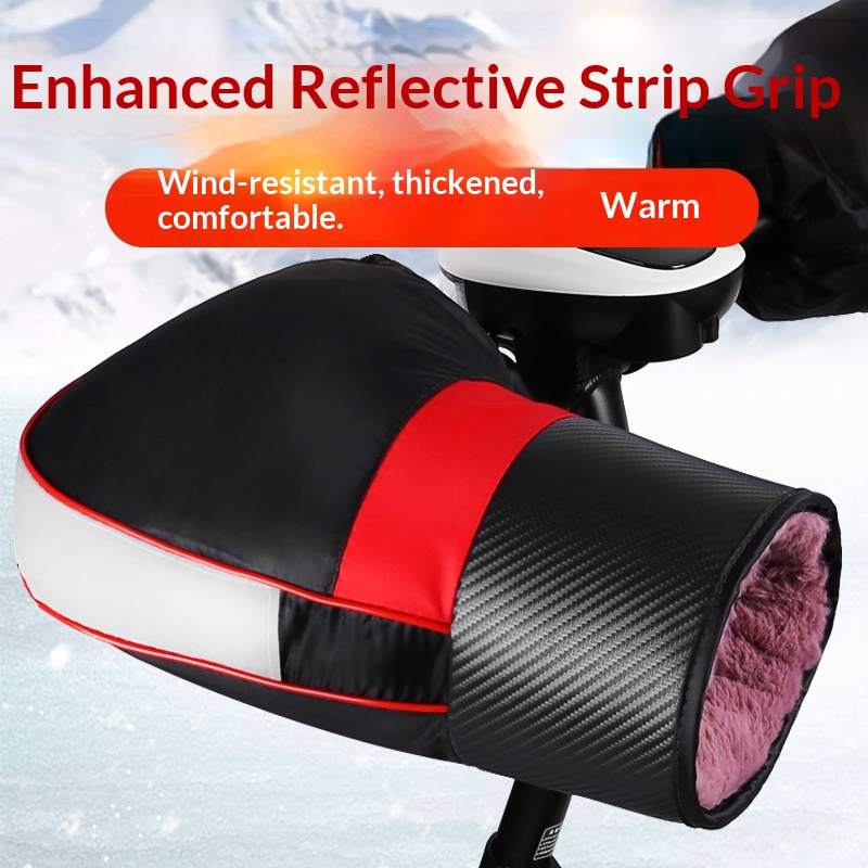 Coprimanubrio antivento caldo per ragazzo, ragazzo, paramani per triciclo, bici elettrica, moto, copertura impermeabile spessa per l'inverno_voghion.com